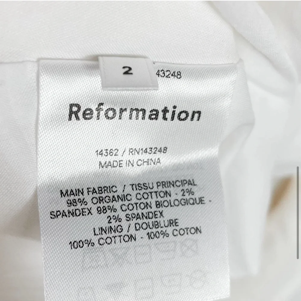 Reformation White Off-Shoulder Midi Dress - Picture 8 of 8